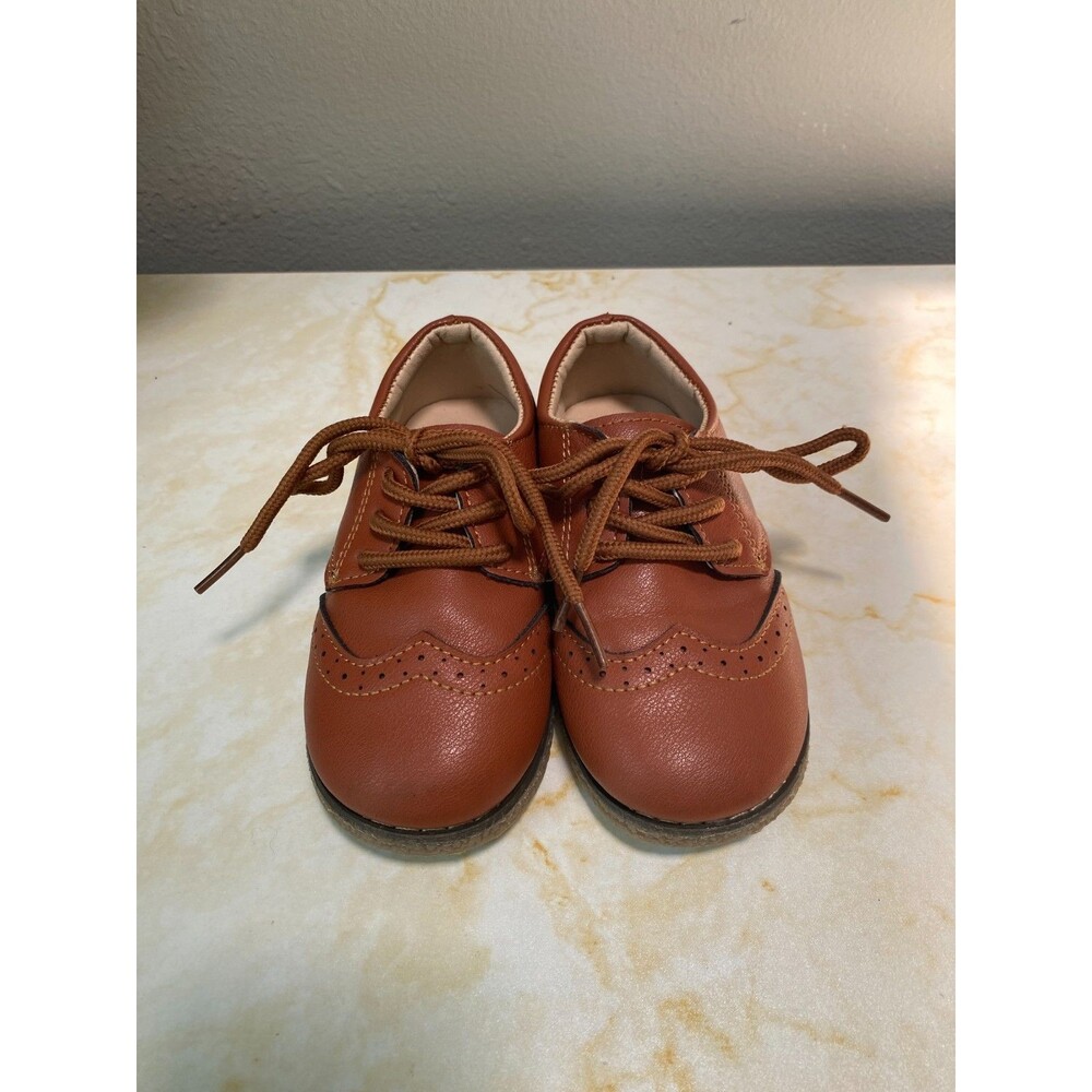 Meckior Brown Oxford LaceUp Baby Toddler Dress Shoes Size 26/US 9.5